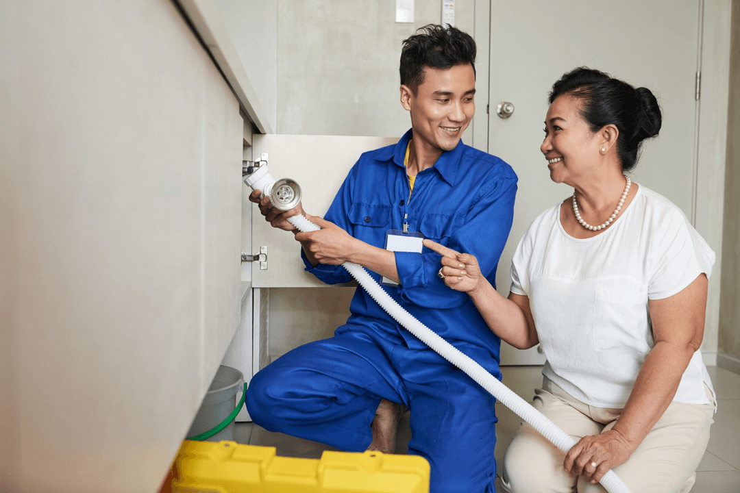 Technician with a Customer